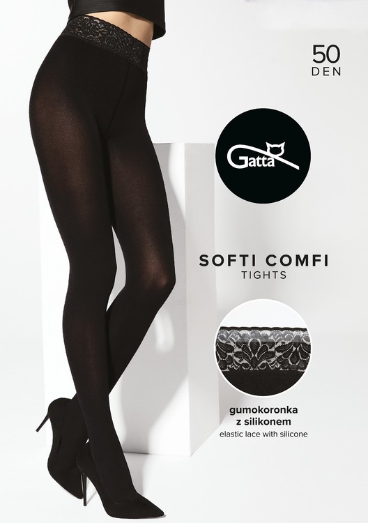 Колготки Gatta Softi-Comfi 50 den 2-4, Чорний, 4-L