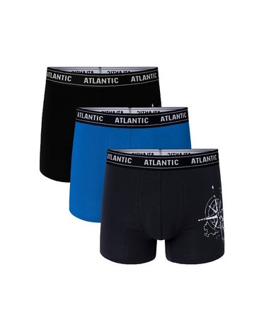 Боксерки Atlantic 3MH-043 комплект 3 шт, чорний-смарагдовий-графітовий, S