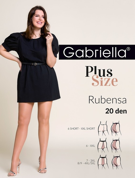 Колготки Gabriella Rubensa Plus Size 161 20 den, Графітовий, 7-XXXL