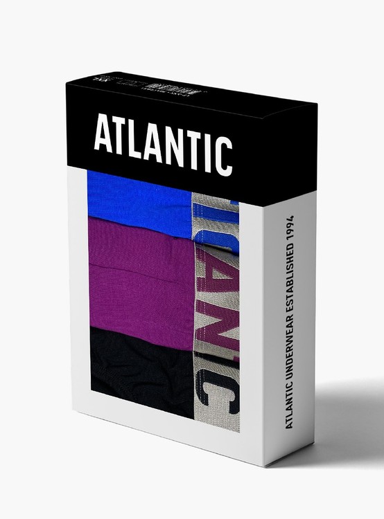 Боксерки Atlantic 3SMH-049 комплект 3 шт, синій-денім-червоний, M