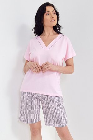 Пижама Cana 108, рожевий-сірий, M