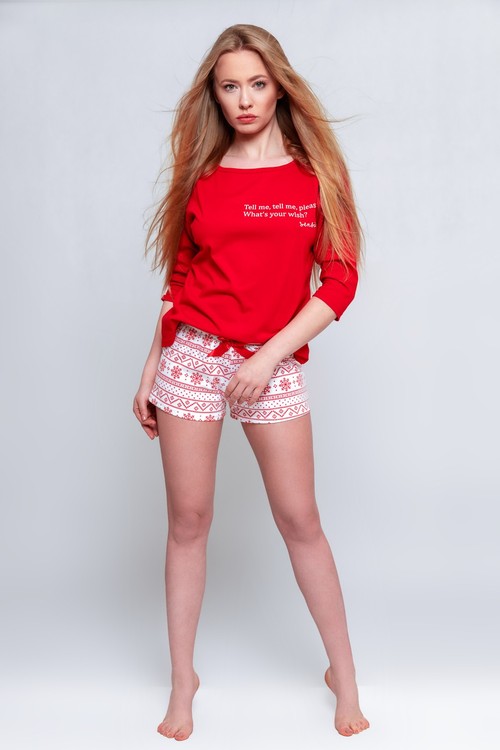 Пижама Sensis Wish, червоний-білий, XL