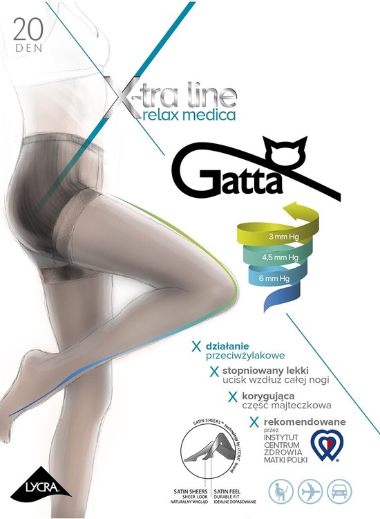 Колготки Gatta Body Relax Medica 20 den, Бежевий, 5-XL