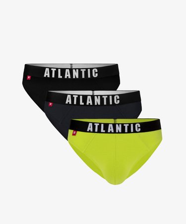 Слипы Atlantic 3MP-094 комплект 3 шт, чорний-графітовий-лимонний, M