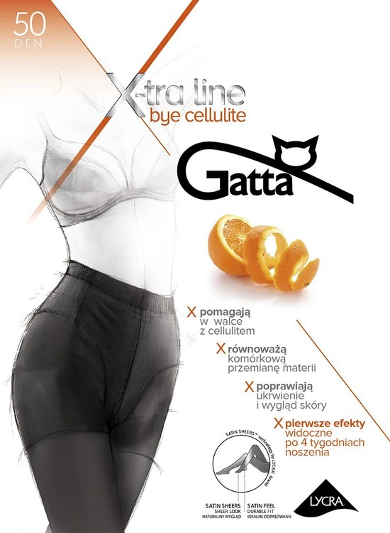 Колготки Gatta Bye Cellulite 50 den, графіт, 2-S