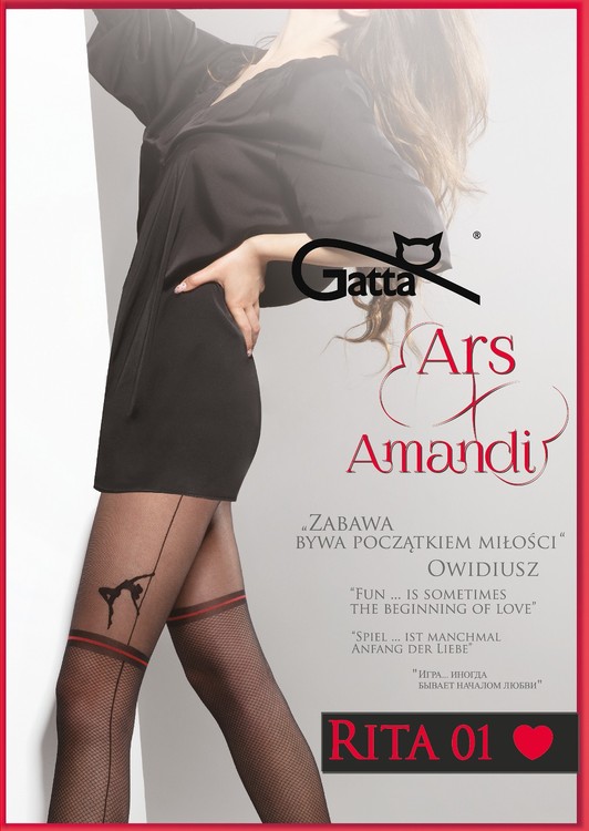 Колготки Gatta Ars Amand Rita 01, чорний-червоний, 3-M