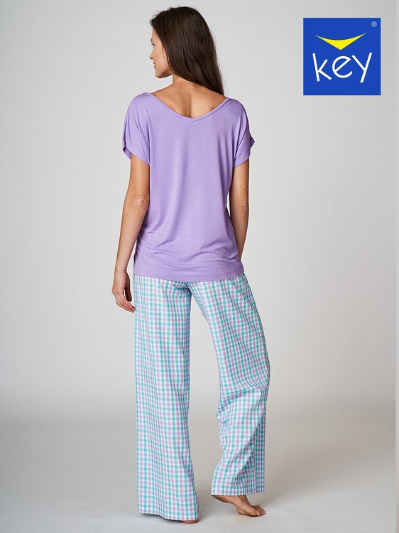Пижама Key LNS 413, фіолетовий-клітинка, L
